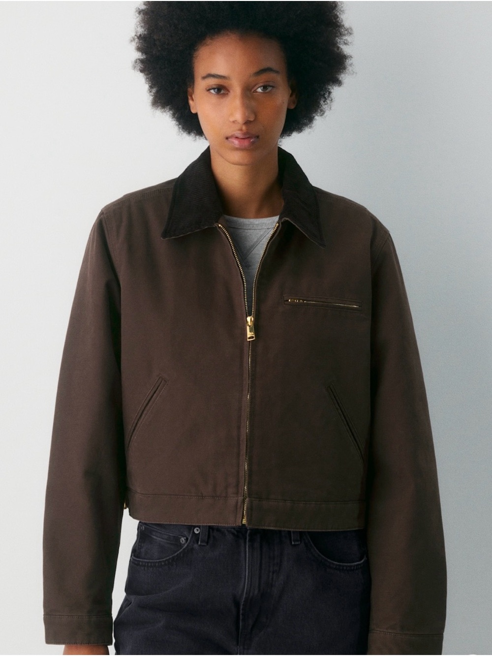 Aritzia Barkley Workwear Jacket Rich Mocha Brown